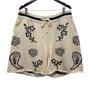 Profound Knitted Paisley Cream Shorts Size Large